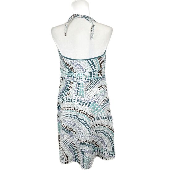 Title Nine Dress Women Large Blue Halter Geometric Sleeveless Stretch Active - Picture 4 of 13